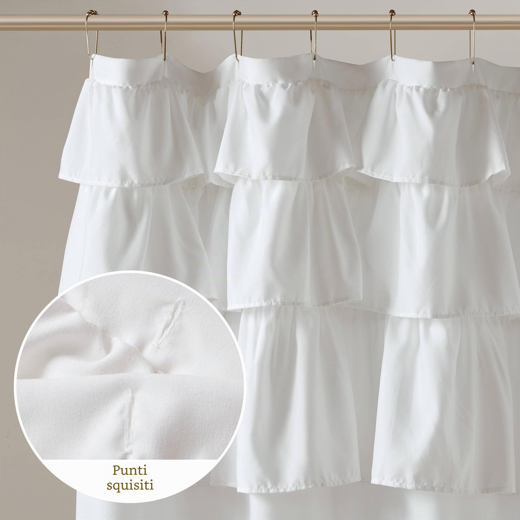 Madison Park Grace Tenda Doccia Bianco 72x72