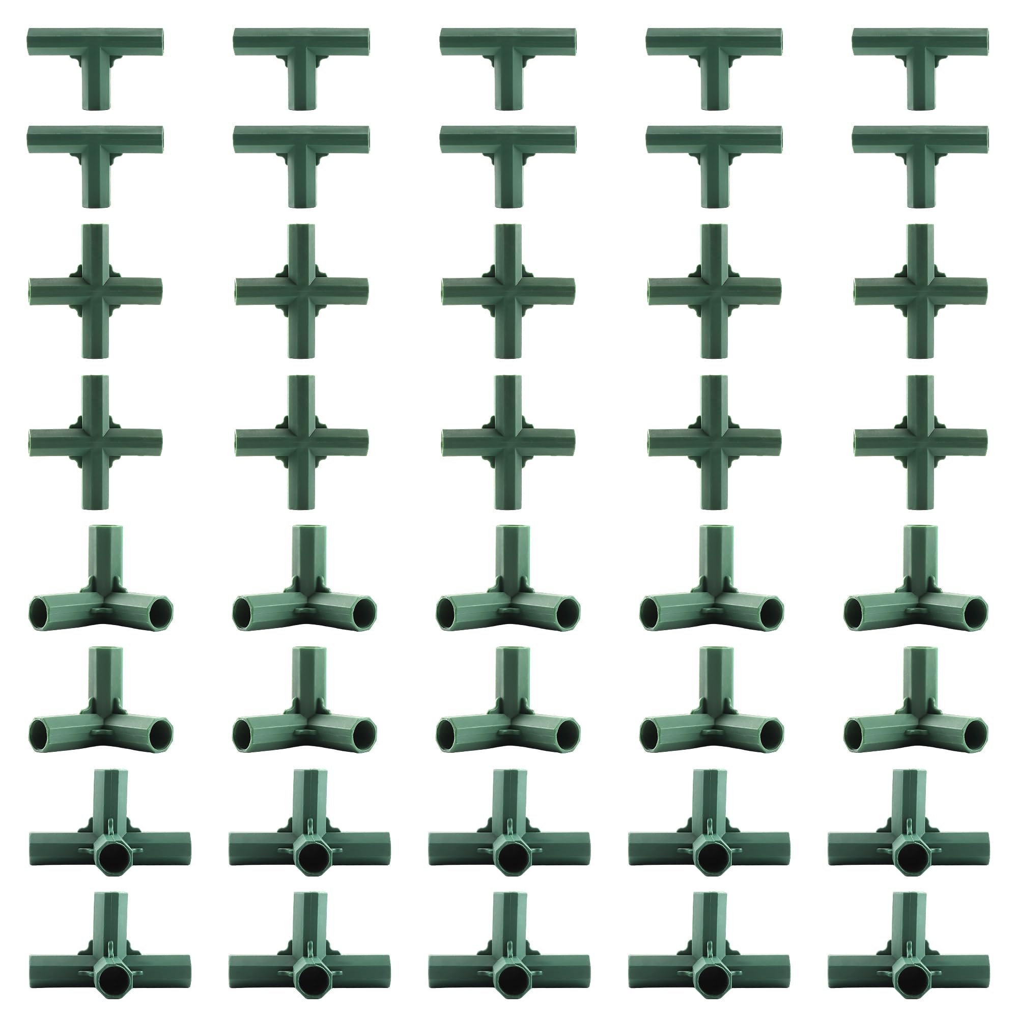 MUKLEI 40 PCS 16mm Greenhouse Frame Connector, Garden Corner Connectors, Plastic Corner Connectors, Garden Cane Connectors for Flower Stands and Greenhouse Frame Building, 3 Way and 4 Way