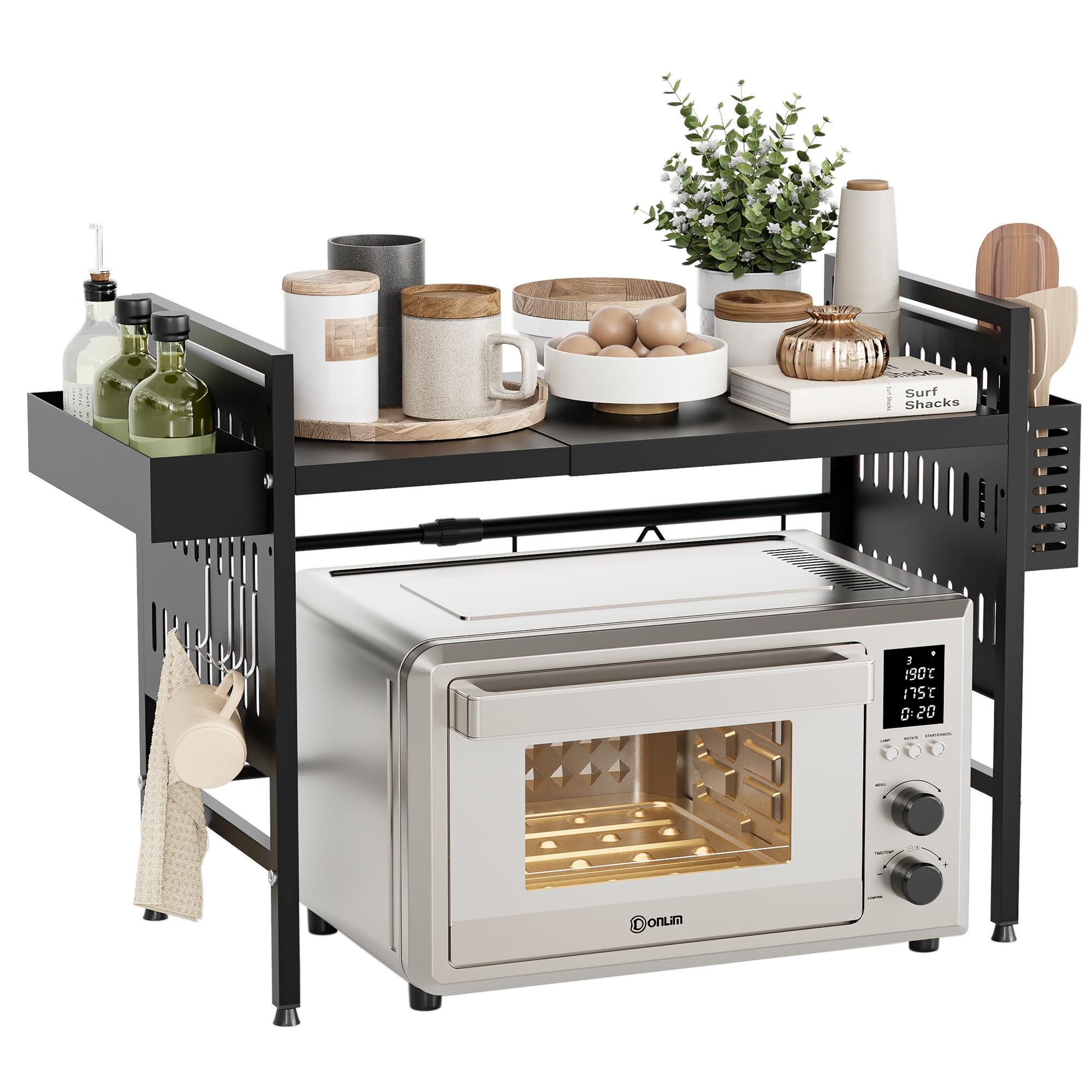 Organizador Cocina 2 Niveles Ganchos Soporte Microondas Extensible Acero - Estante 2 Niveles Con Ganchos Para Cocina Estantería Acero Carbono Organizador Cocina 2 Niveles Ganchos Soporte Microondas Extensible Acero - Estante 2 Niveles Con Ganchos Para Cocina Estantería Acero Carbono