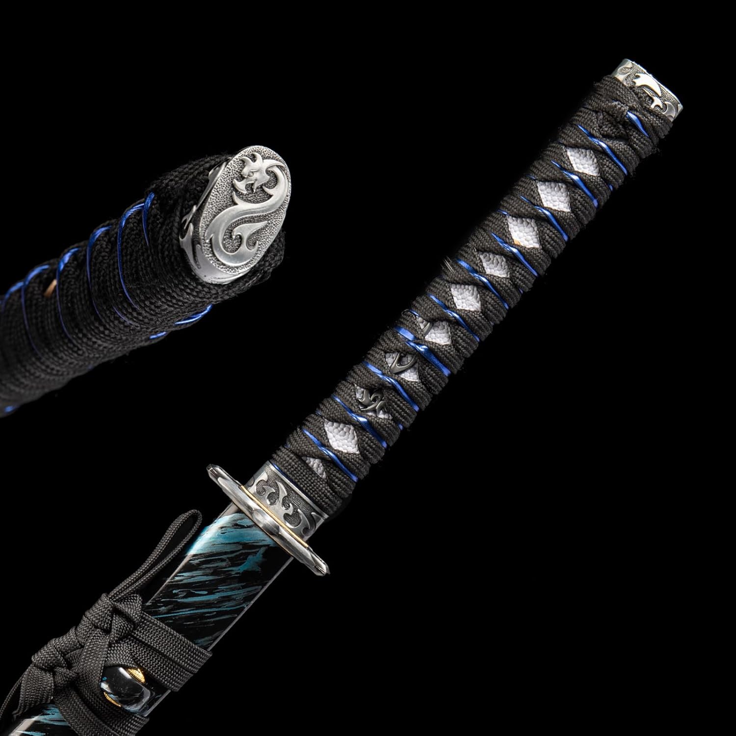 Handmade Japanese Katana Sword Real - Authentic Hand Forged Full Tang 1060 High Carbon Steel Samurai Swords for Martial Arts, Collection & Display, 40.5-Inch