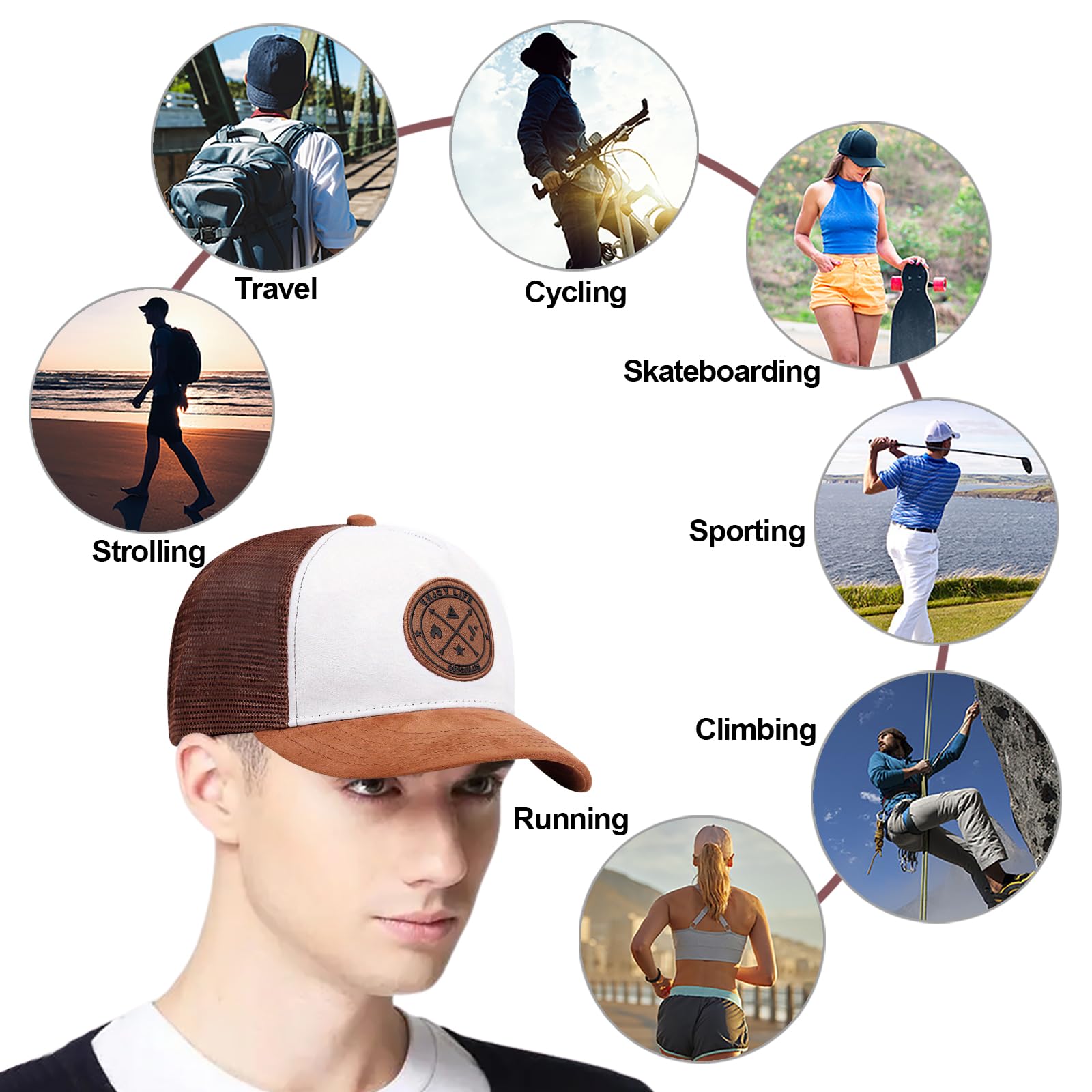 Baynetin Unisex Letnia bawełniana czapka z daszkiem | Ochrona przed słońcem, modny haft, regulowane zapięcie na klamrę, oddychająca siatka | Idealny do biegania i na zewnątrz
