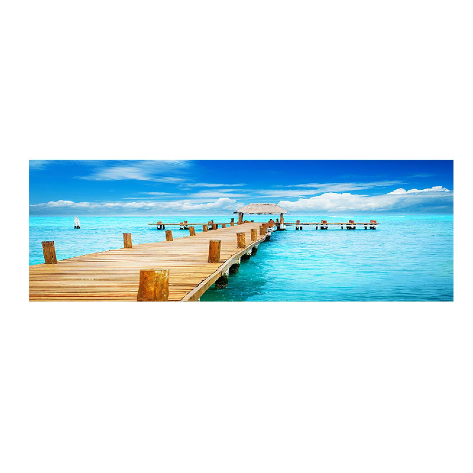 Cielo Nuvole Ponte Tramonti Mare naturale Panorama Paesaggio Tela Pittura Poster e stampe Immagini a parete per la decorazione del comodino 60x180 cm Senza cornice
