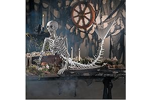 Life-Size Skeleton Mermaid: Spooky, Poseable Graveyard Guardian