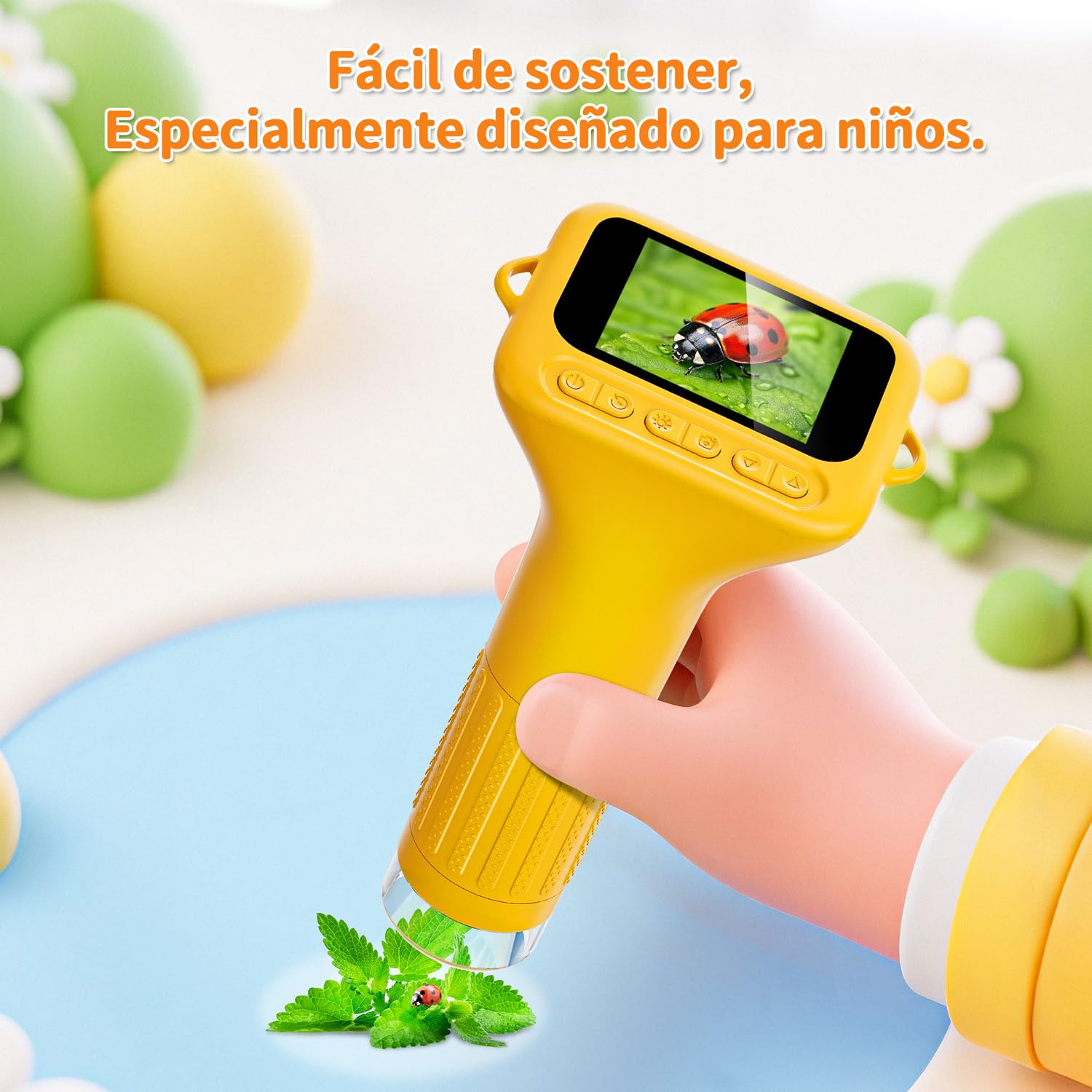 Microscopio Digital para niños, SKYBASIC, minicámara con Zoom de 1000x y Pantalla de 2 Pulgadas, cumpleaños para niños de 6, 7, 8, 9, 10, 11 y 12 años.