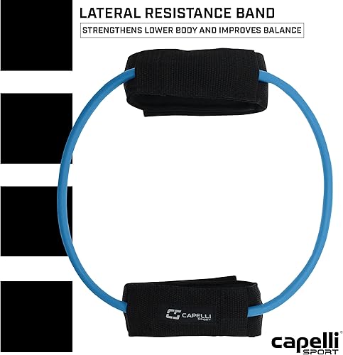 Miniatura 2 de Capelli Sport Banda de resistencia al tobillo, banda de ejercicio lateral con puños ajustables, bandas de entrenamiento, azul, 28 pulgadas