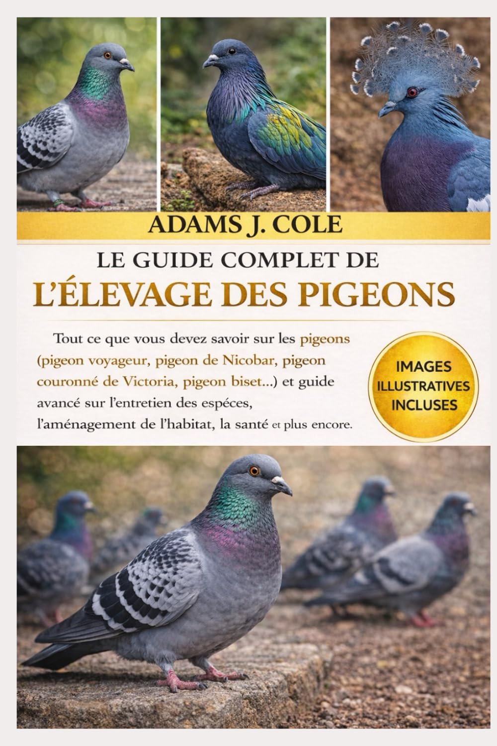 LE GUIDE COMPLET DE L'ÉLEVAGE DES PIGEONS: Tout ce que vous devez savoir sur les pigeons (pigeon voyageur, pigeon de Nicobar, pigeon couronné de ... des espèces, l’aménagement de l’habitat,