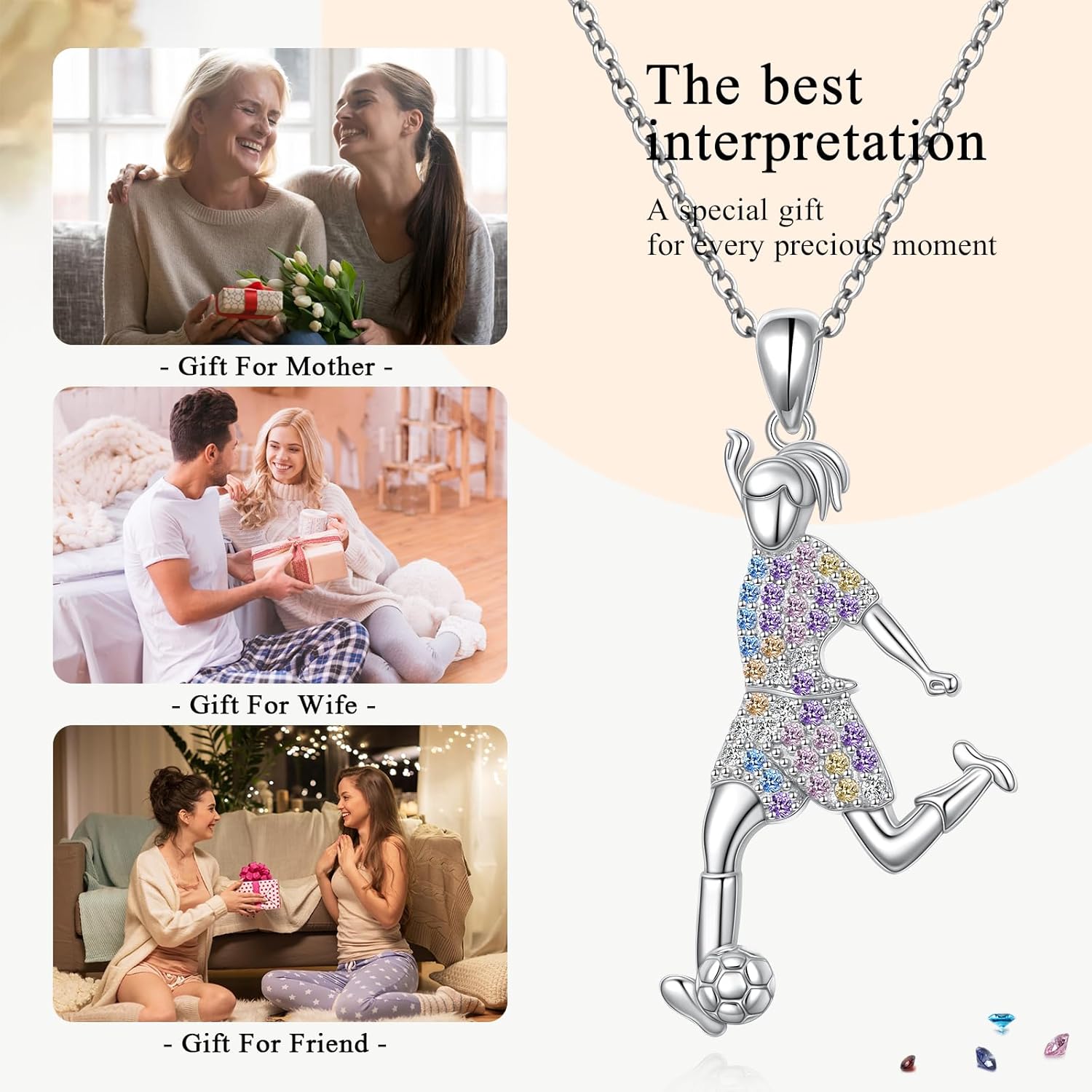 Flyow Soccer Necklace 925 Sterling Silver Football Pendant Sports Jewelry World Cup Soccer Gifts - Image 7