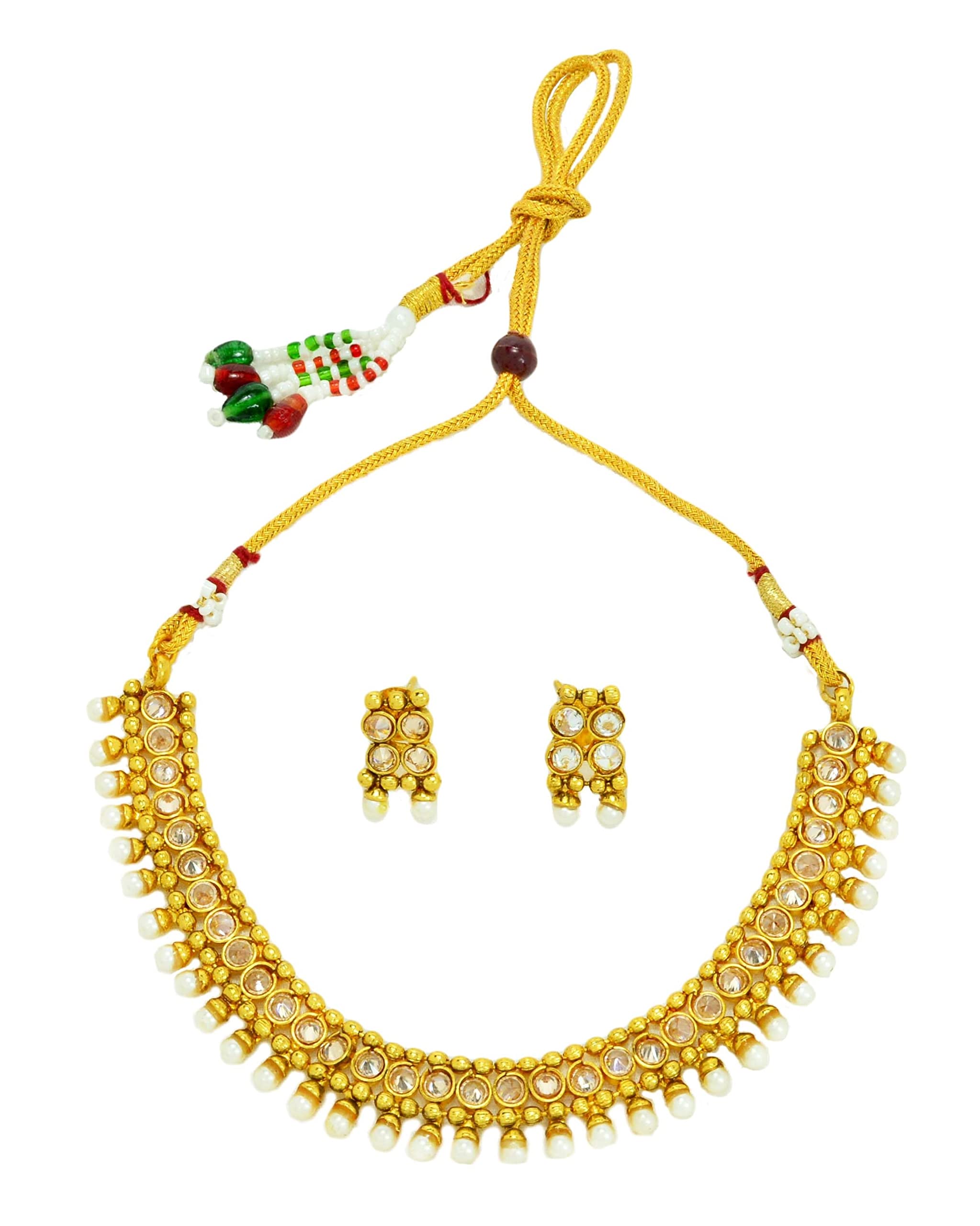 KYOOT JEWELS Necklace Set Gold Plated Traditional Pearl Twisted Necklace Sets with Earrings for Women & Girls (Gold-Plated) (gold necklace) (B09ZHTWGVS) Amazon Price History, Amazon Price Tracker