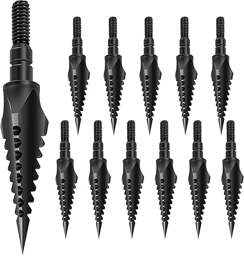 SUNYA Broadheads 100120125150 - Puntas de flecha de tiro con arco para compuesto, arco recurvo y ballesta, paquete de 12