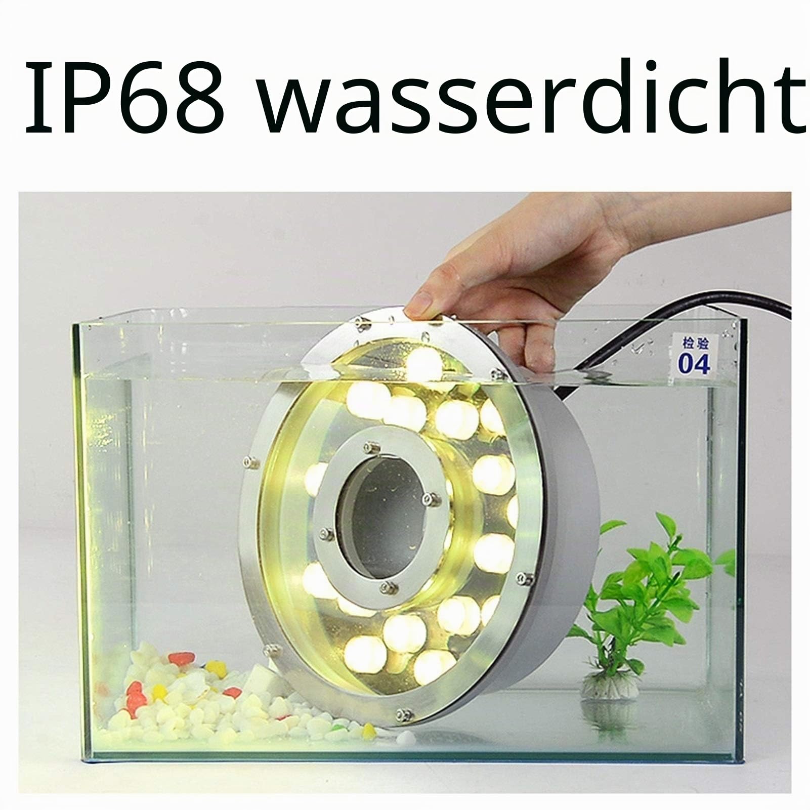 LED-Ring-Brunnen-Lichter, RGB-Unterwasserlicht IP68 Wasserdicht 12V/24V Farbwechsel Tauchfähig Landschaftsbeleuchtung für Gartenbrunnen Pool(12W,AC 12V)