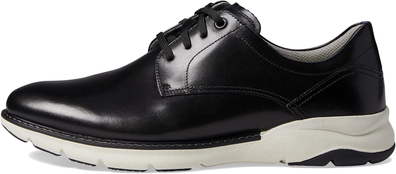 Florsheim Frenzi Plain Toe Oxford Black Smooth/White Sole 9.5 M (D)