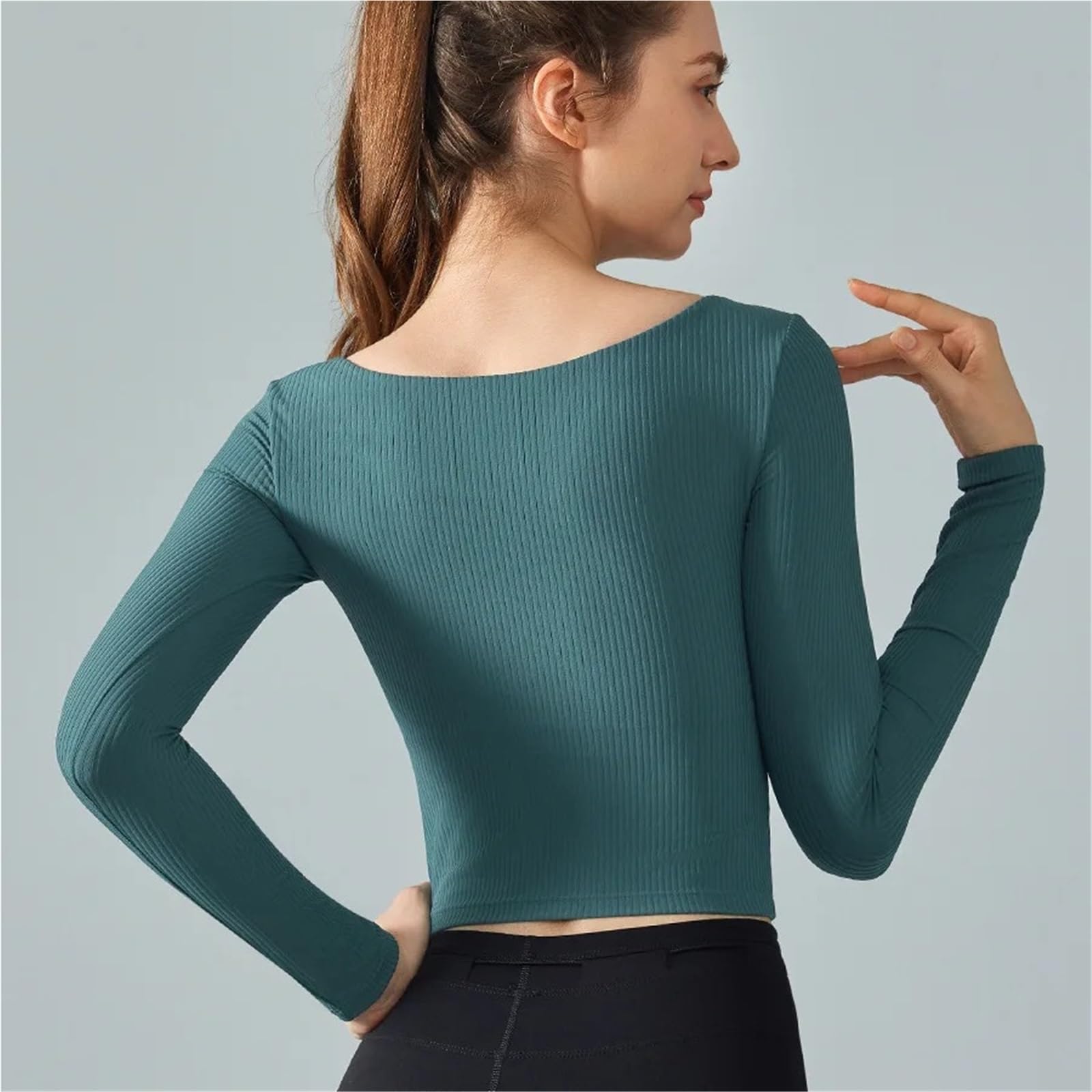 Reggiseno Incorporato a Maniche Lunghe for Top da Yoga da Donna