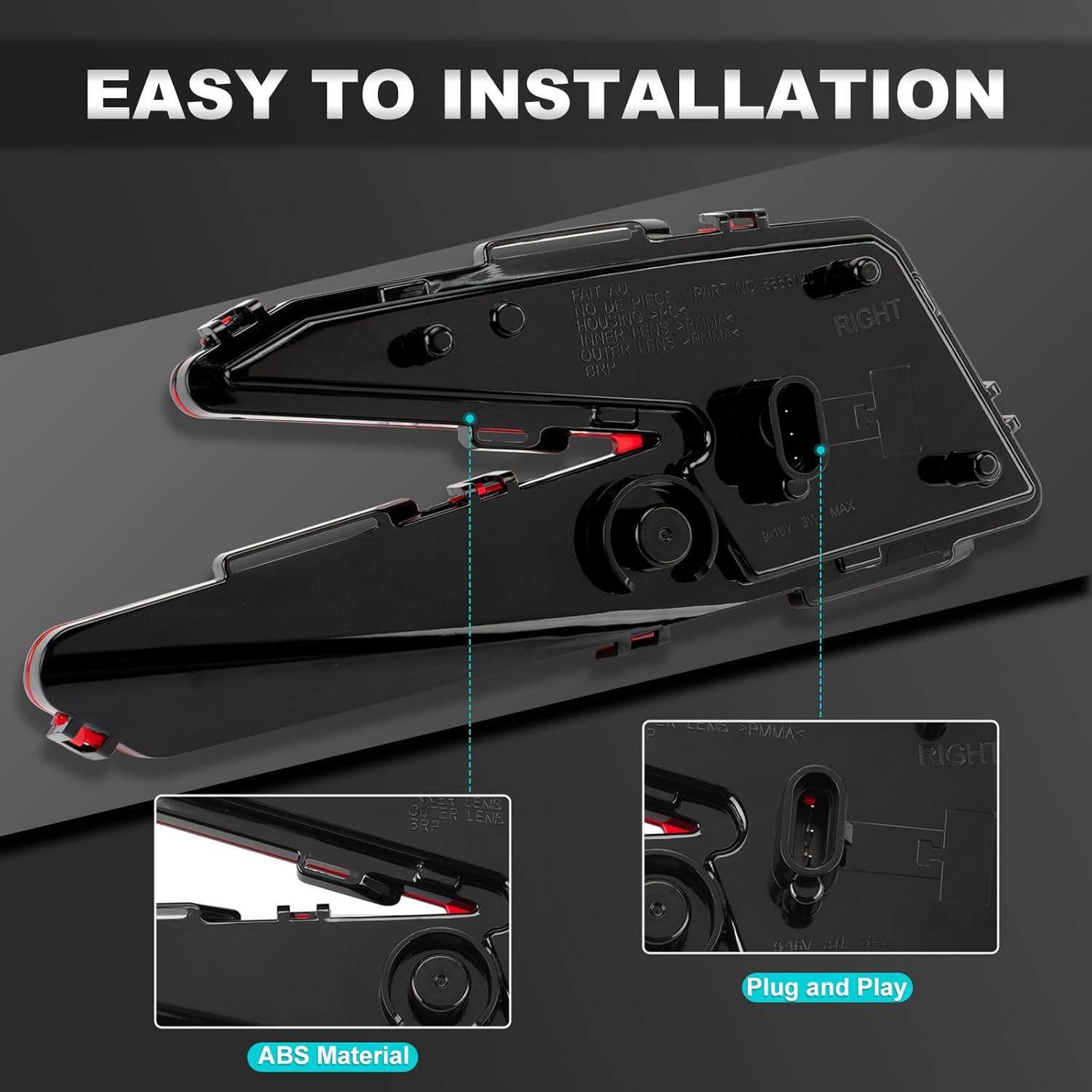 LED Tail Light For Can Am X3 Lights Rear Brake Stop Taillights Can-Am Maverick X3 Max XDS XRS X DS RS RC MR Turbo R RR 2017-2025 Signal Lights Replace #710004744 (Red)