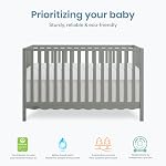 Dream On Me Synergy Wave 5-in-1 Convertible Crib in Seagrass, JPMA & Greenguard Gold Certified, Converts from a Baby Crib to a Toddler Bed, Daybed, and Full-Size Bed