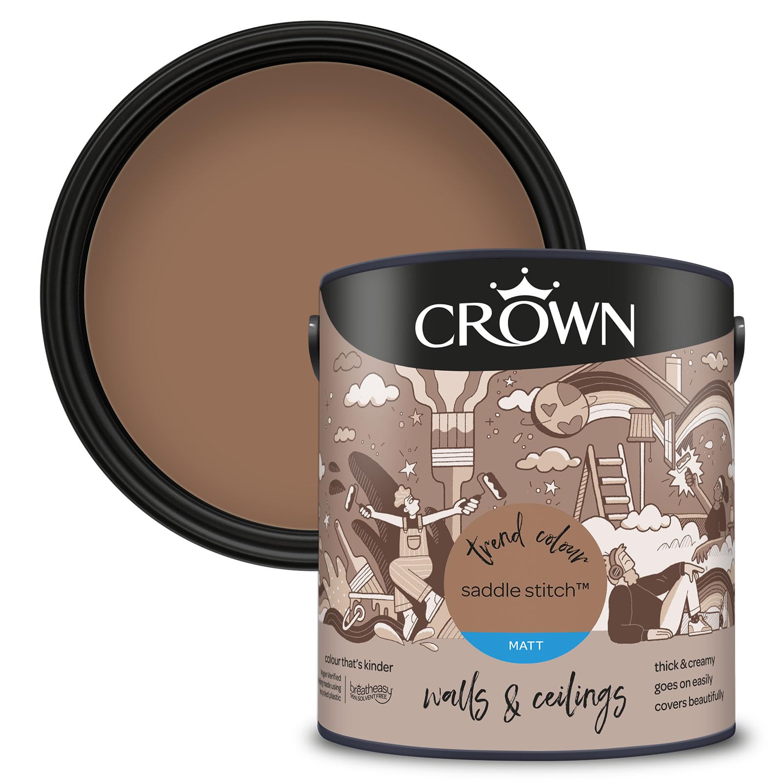 Crown Walls & Ceilings Saddle Stitch Matt Emulsion Paint 2.5L
