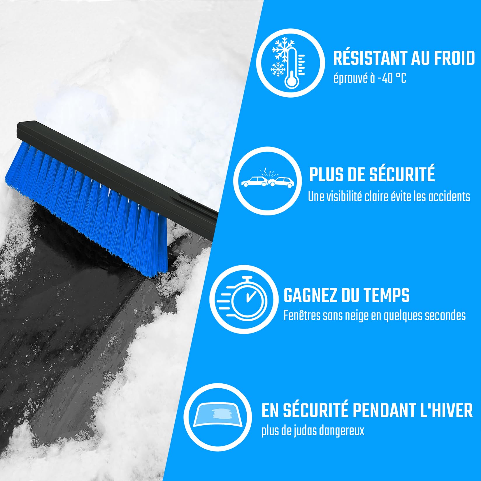 L & P Car Design L&P A059 Lot de 2 Balai Neige Voiture Balayette Neige Voiture Brosse Neige Voiture Murska de Finlande Balais à Neige pour Auto (Lot de 2 - Couleur aleatoire)