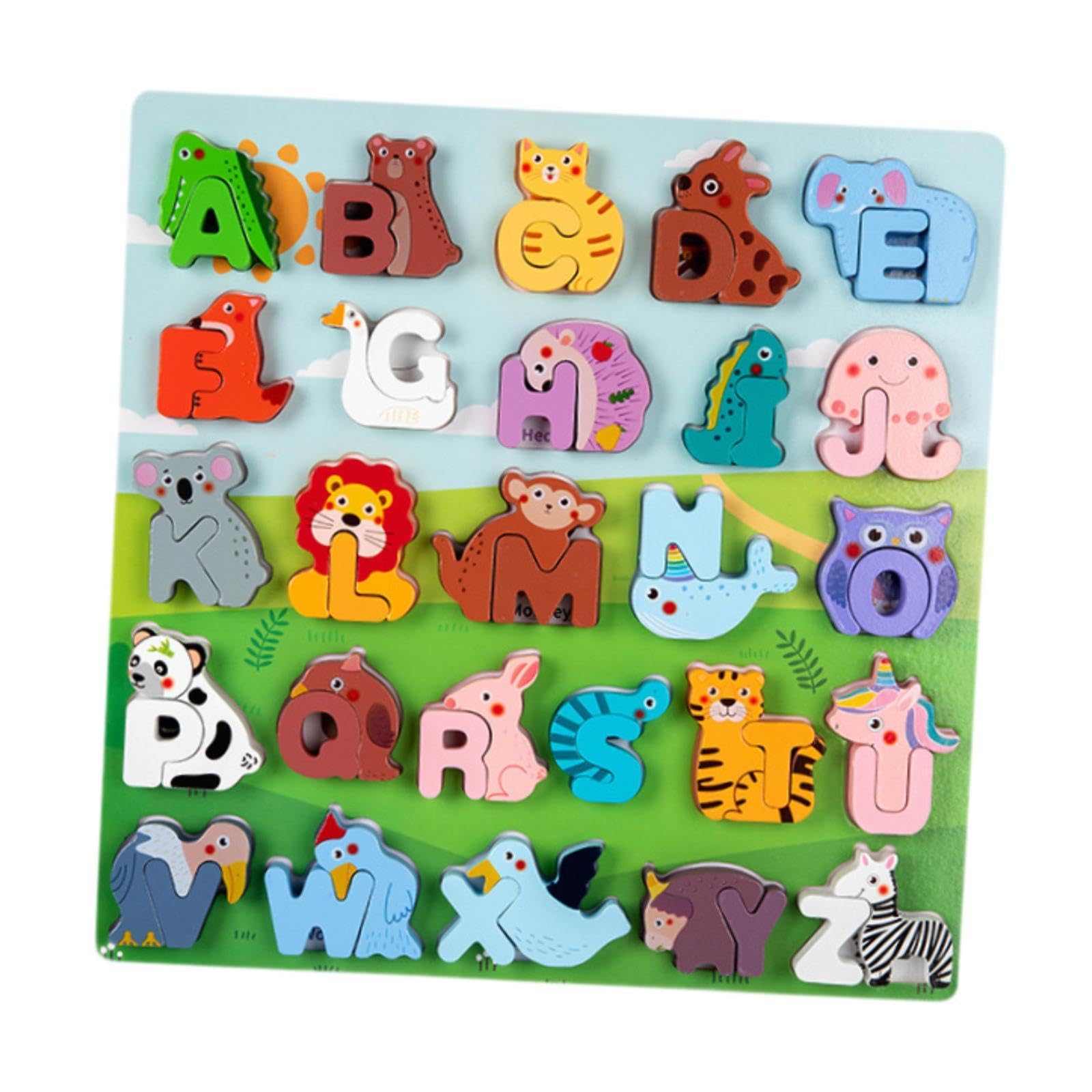 Rompecabezas de Animales del Alfabeto, Tablero de Bloques de Clasificación para Niños Pequeños.