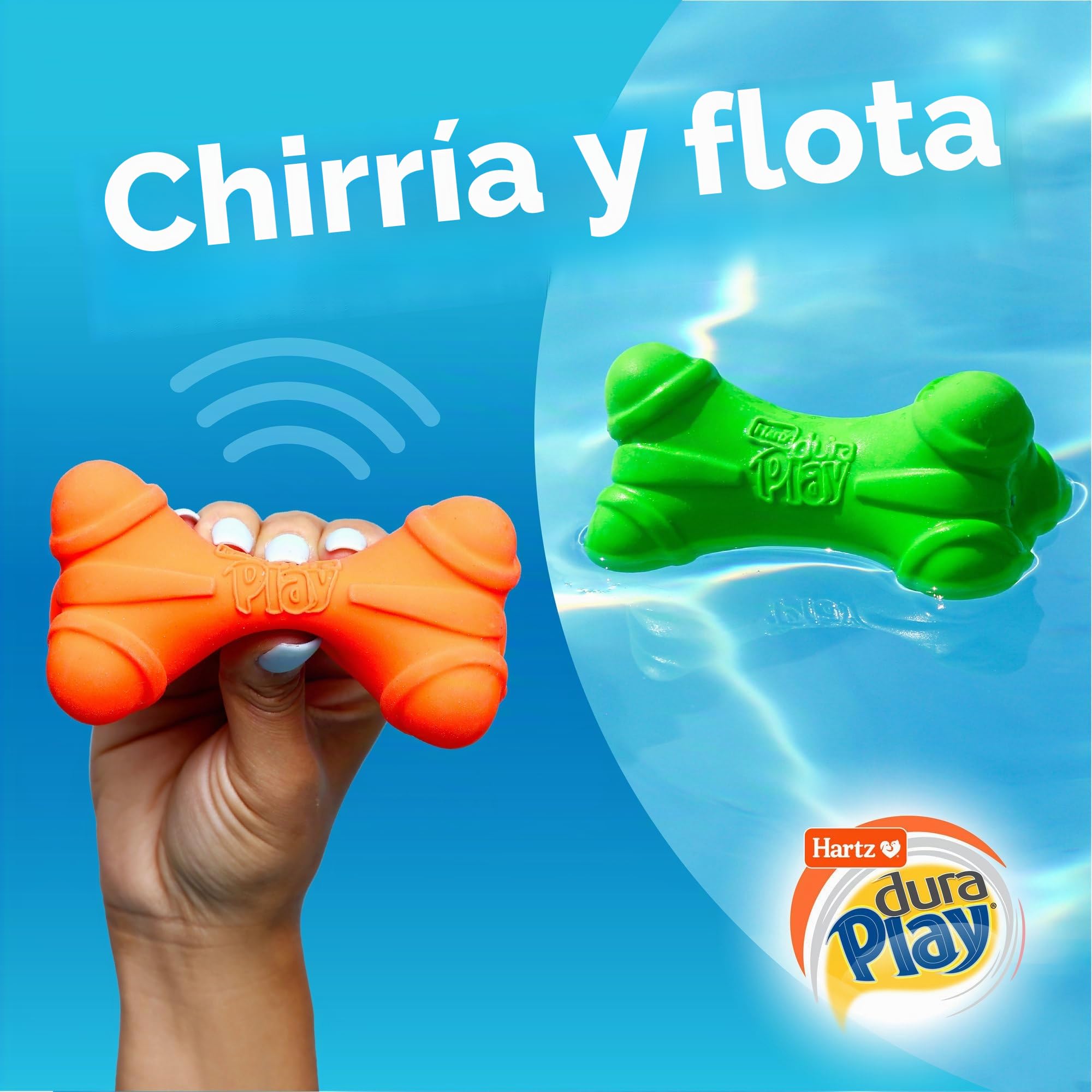 Hartz DuraPlay - Juguete de látex chirriante para Perros de Razas Medianas, Paquete de 3