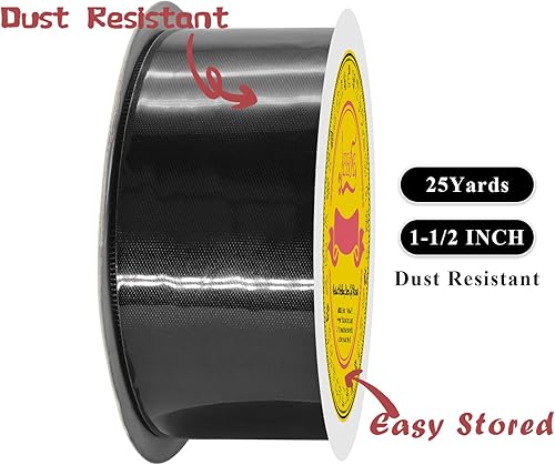 Miniatura 1101 de Cinta de satén verde esmeralda de doble cara de 1-1/2 pulgadas x 50 yardas, cinta de poliéster verde esmeralda para envolver regalos, muy adecuada