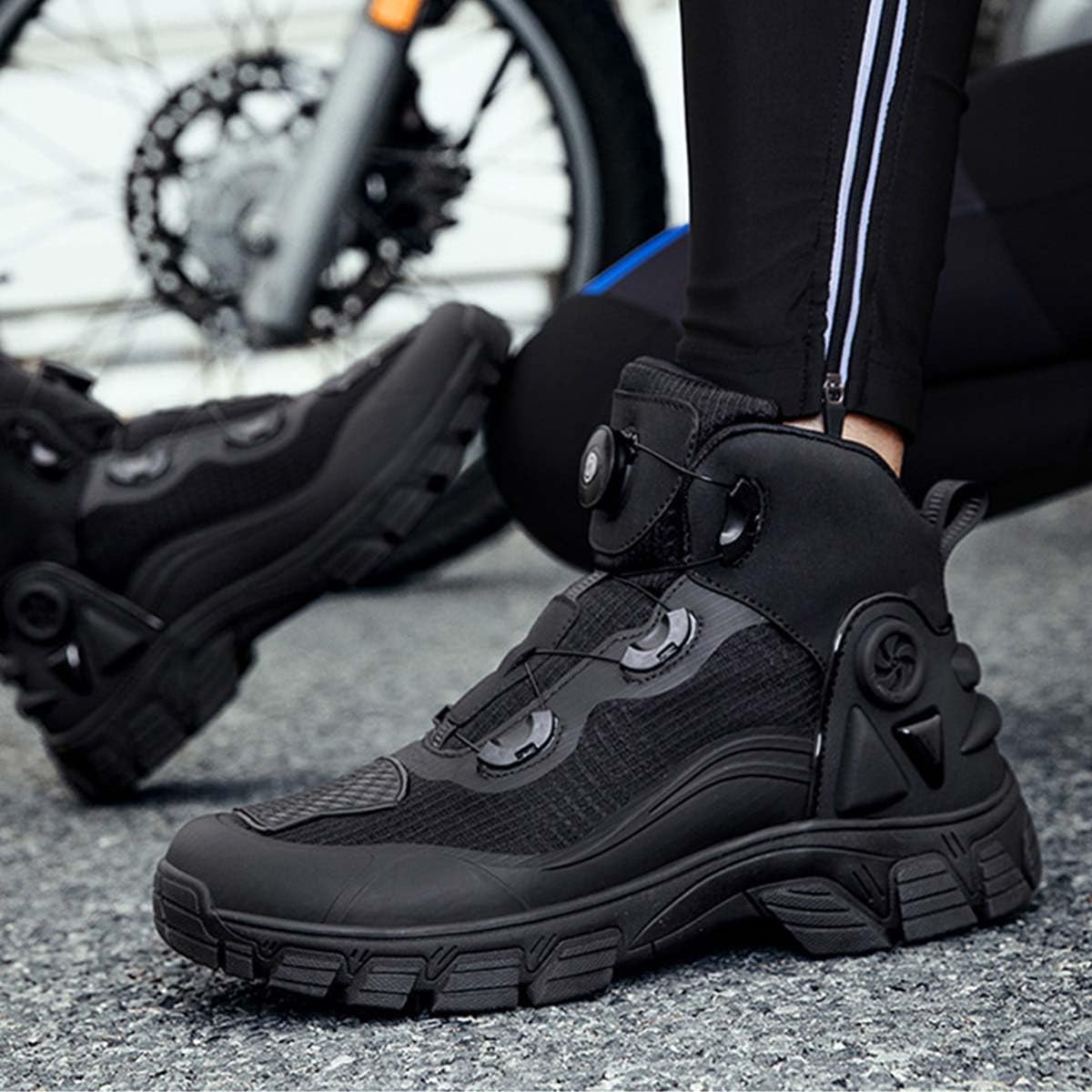 Scarpe da Moto per Uomo e Donna Stivali Motociclisti Resistenti e Comode Scarpe da Equitazione Stradale con Supporto alla Caviglia