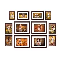 Amazon Brand – Solimo Collage Set of 12 Brown Photo Frames ( 4 X 6 Inch- 2, 5 X 7 Inch – 4, 6 X 8 Inch – 2 & 8 X 10 Inch – 4)