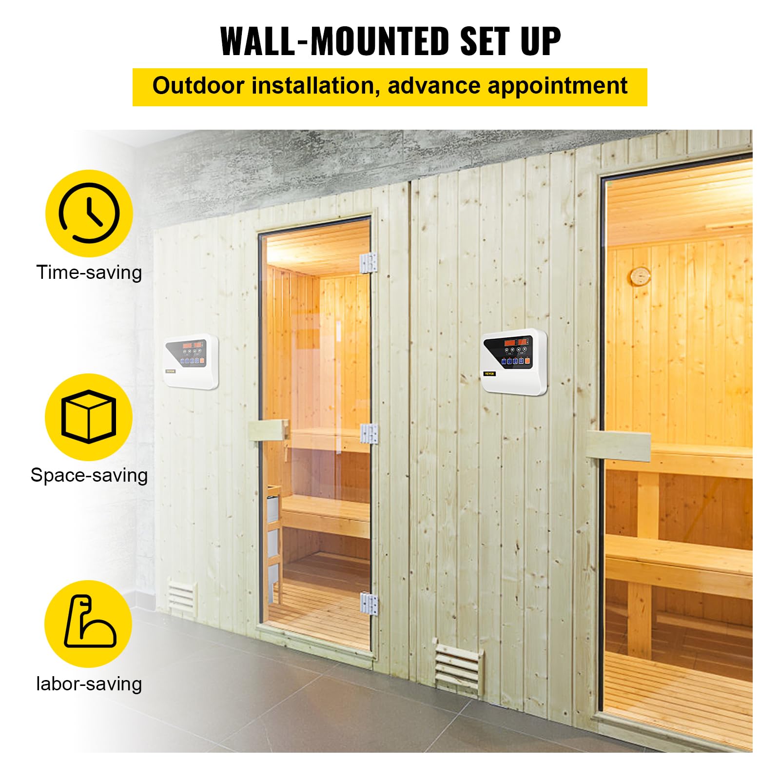 Digitaler Sauna-Steuerung für Saunaofen von 3 bis 9 kW Anzeige digitaler Controller externer Freizeitclub