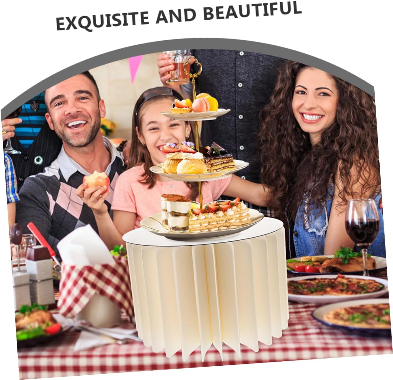 Cabilock Cylinder Cake Stand Acrylic Board Round Pedestal Stand for Wedding Centerpiece Decor