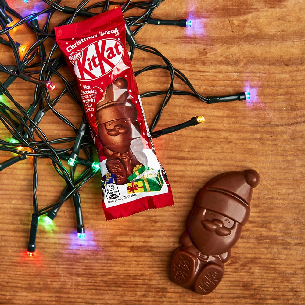 KitKat - Mini Père Noël Chocolat au Lait - Présentoir de Mini Figurines emballées individuellement - 1 kg