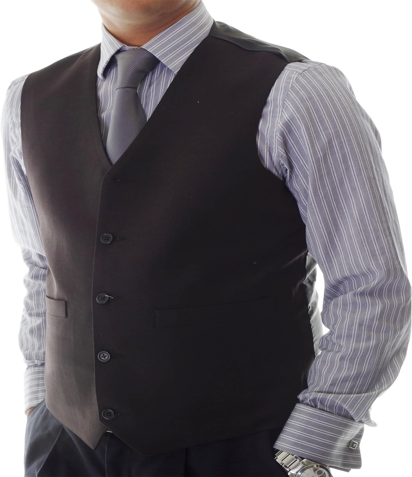 Heaven ValleyMENS BLACK FORMAL WAISTCOAT PREMIUM QUALITY FOR BAR/WAITING STAFF/WEDDING PARTY