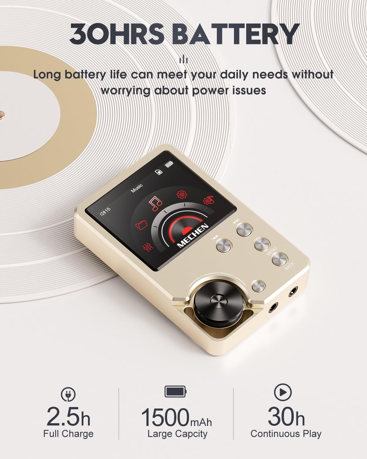 64 GB Odtwarzacz MP3 MECHEN bezstratny odtwarzacz muzyki HiFi cyfrowy przenośny odtwarzacz dźwięku o wysokiej wierności, około 30 godzin czasu gry, obsługuje do 256 GB