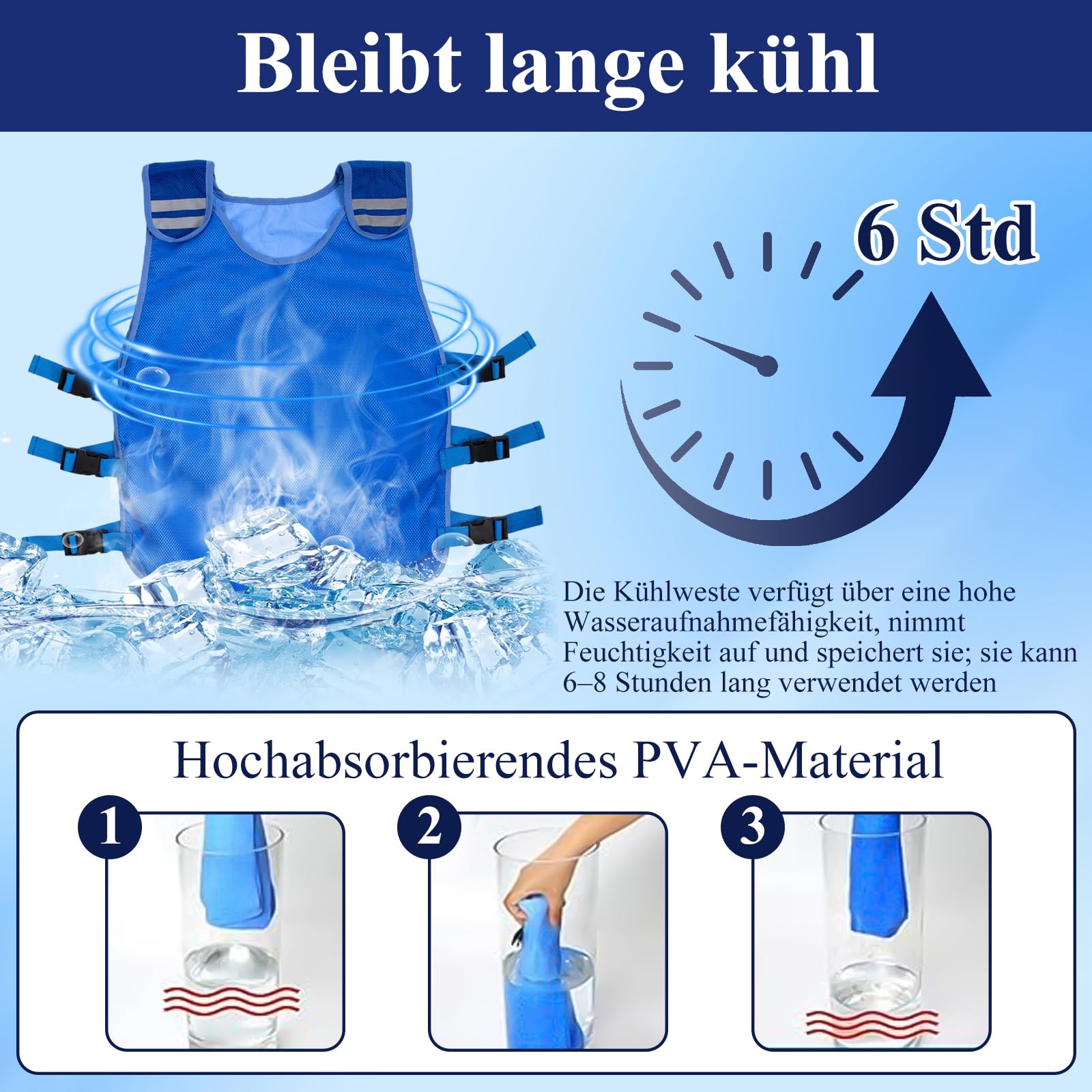 Chaleco Refrigerante,Chaleco Refrigerante Ajustable,Protección Contra el Calor del Verano,Refrigeración por Evaporación,Chaleco de Trabajo para Hombres y Mujeres que Trabajan al Aire Libre
