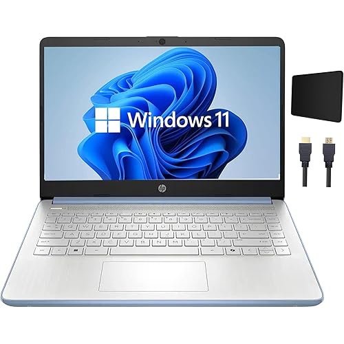 HP 14'' HD Business Laptop, Intel Processor N150 Processor, 4GB DDR4 RAM, 128GB UFS, Windows 11 Home in S Mode, One-Year Microsoft Office 365, Sky Blue with TGY Accessories