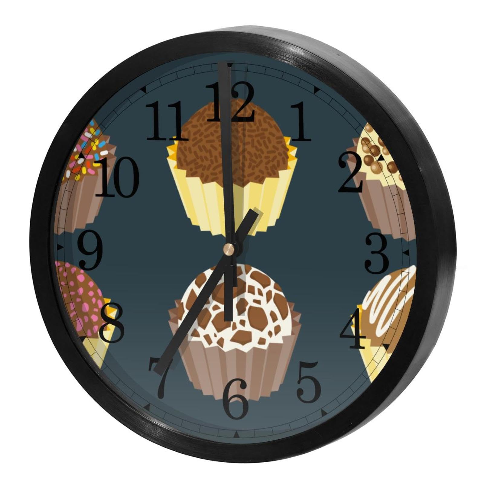 Horloge murale quartz silencieuse haut de gamme nuance chocolat pour intérieur raffiné