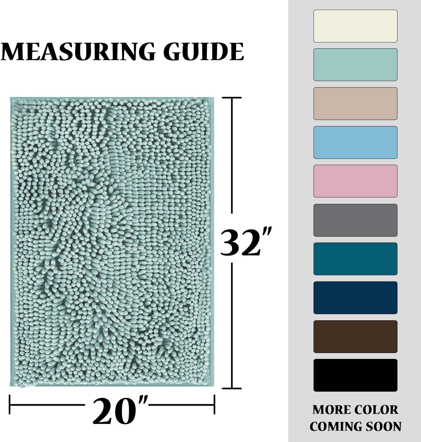 Alfombra de baño de microfibra suave, extragruesa, peluda, de secado rápido, antideslizante, no se puede lavar a máquina, color 50 x 80 cm