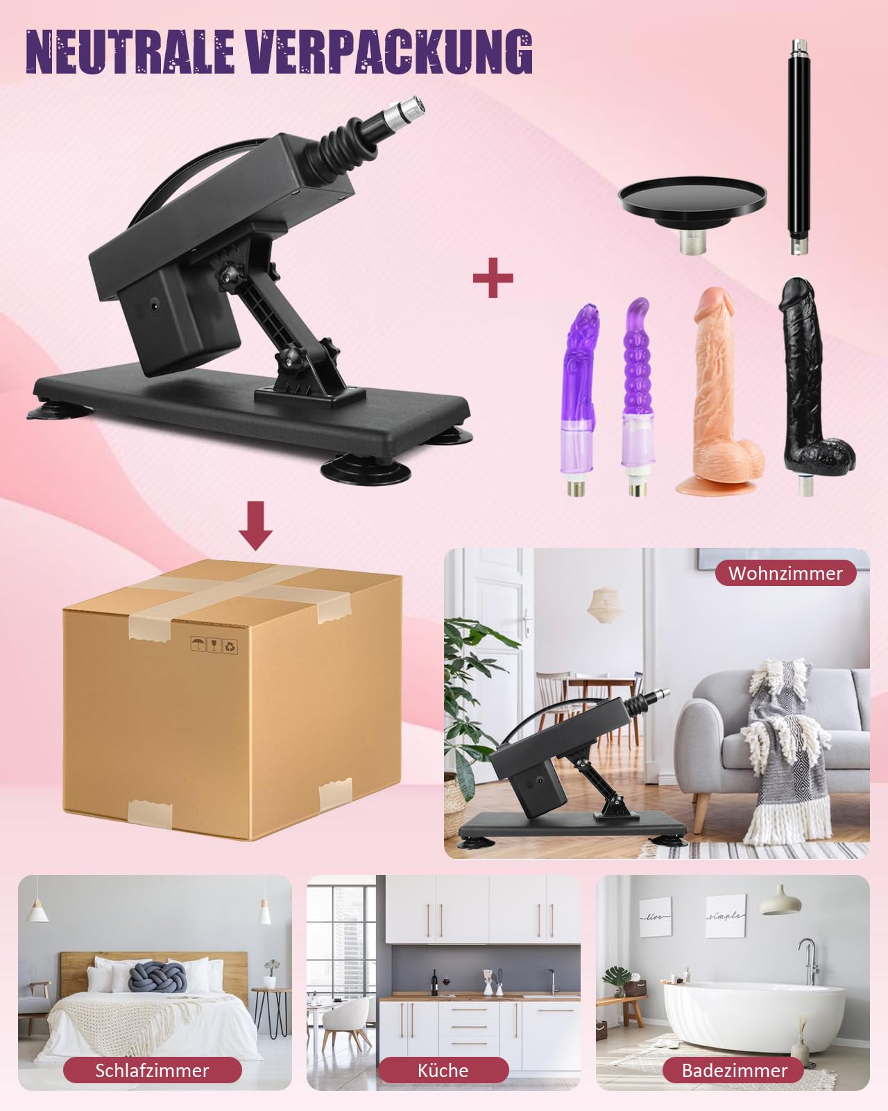 Sex Maschine Fickle Maschine Männer Sex Spielzeug Fickmaschine mit Dildo | Sexmaschine mit 3XL Zubehör Masturbations Sexmaschine für die Frau Fickle Maschine Fickmaschine