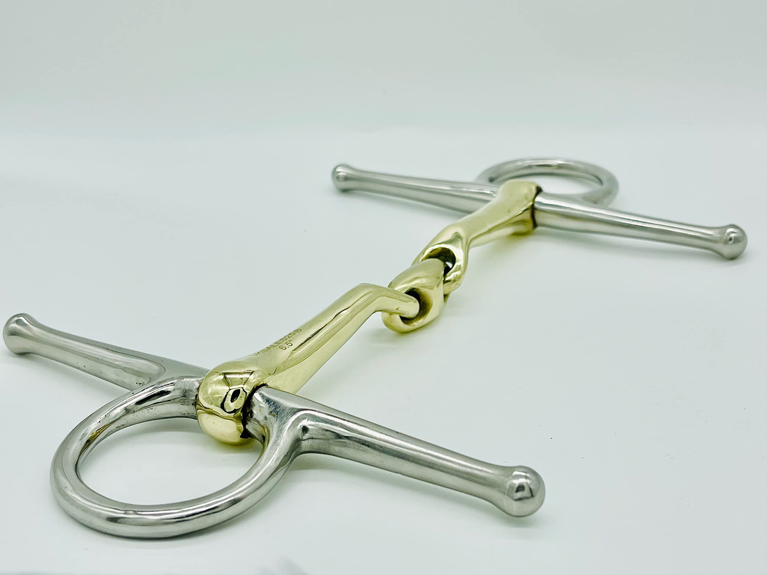Full Cheek Snaffle Bit 14MM Verbindend Angled MP (UKSALES25®) *SAME DAY DISPATCH* (6.5 INCHES / 16.51 CM)