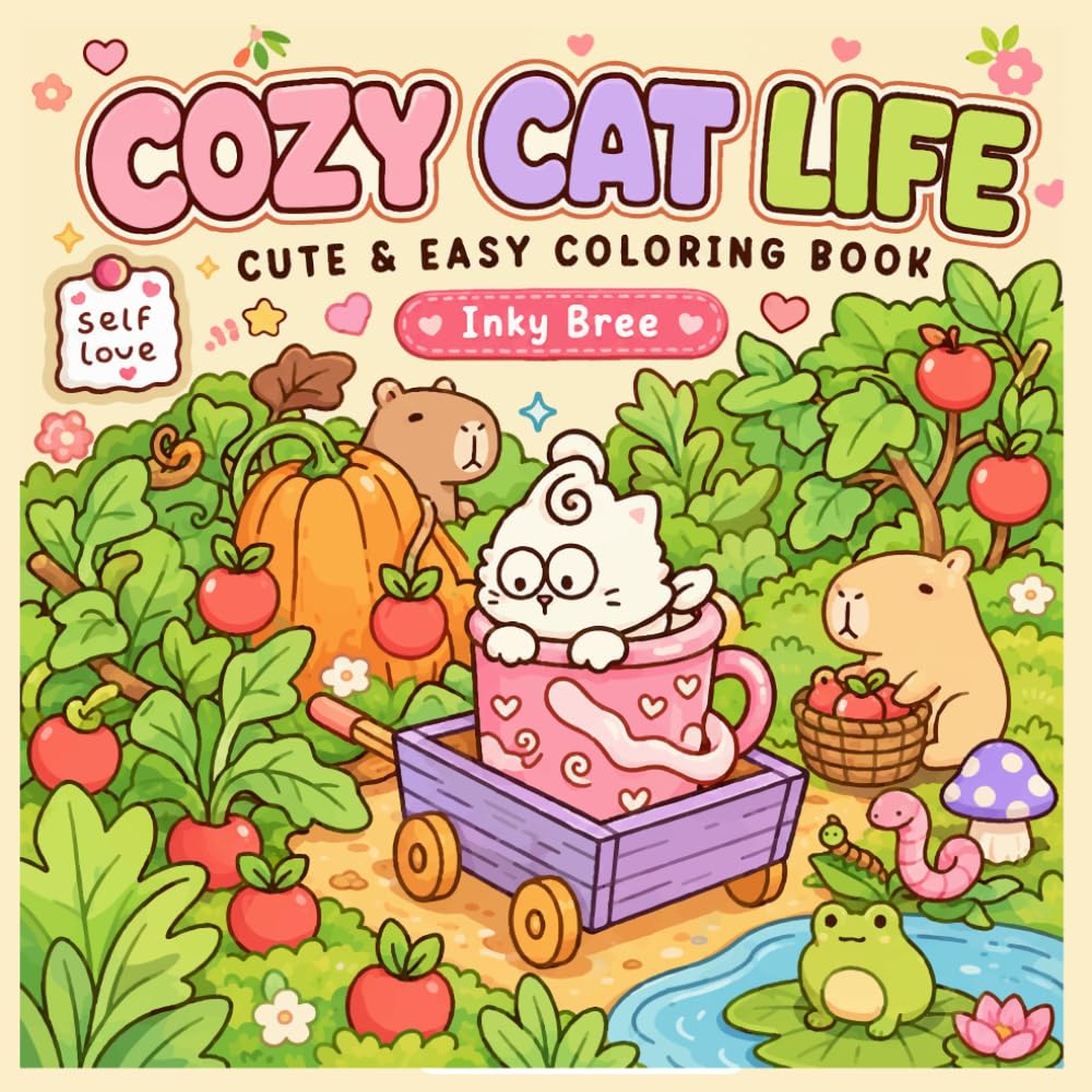 Cozy Cat Life: Cute & Easy Coloring Book