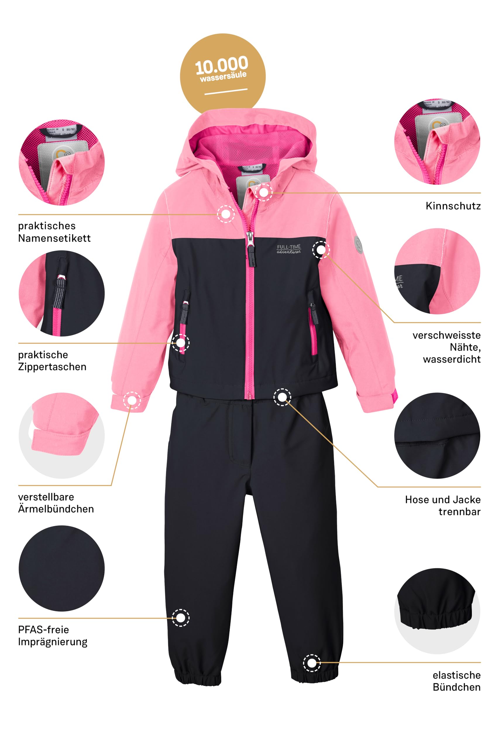 first instinct by killtec Unisex Kinder Fios 20 Mns Jckt And Pnts Abzippbarer Funktionsoverall mit Kapuze/Matschanzug