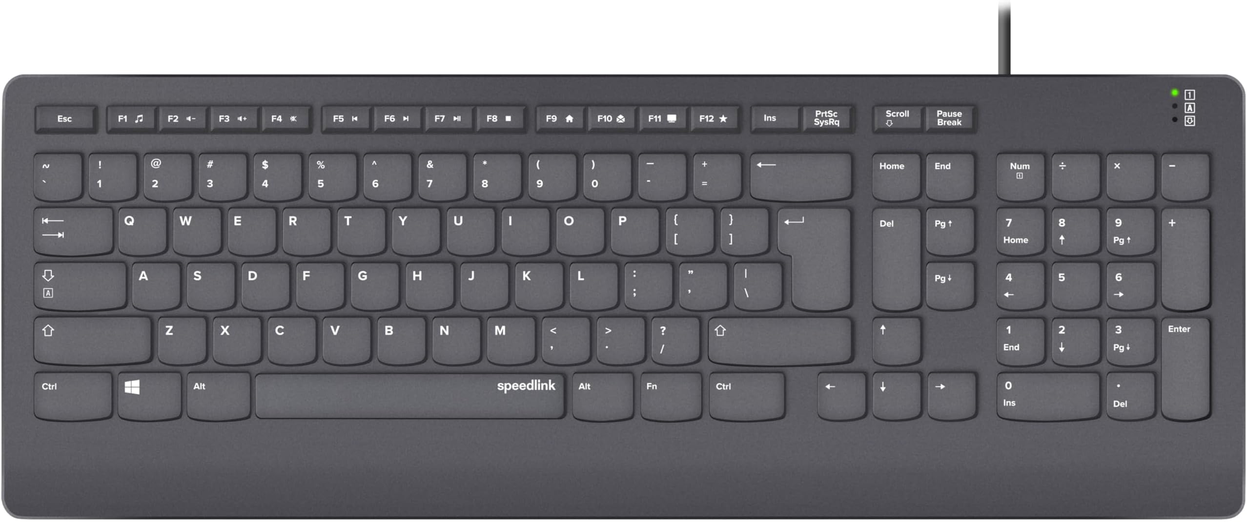 Speedlink HI-GENIC Antibacterial Keyboard - Wired Quiet USB Keyboard, Flat Keys, Antibacterial Properties, US Layout QWERTY English, Black