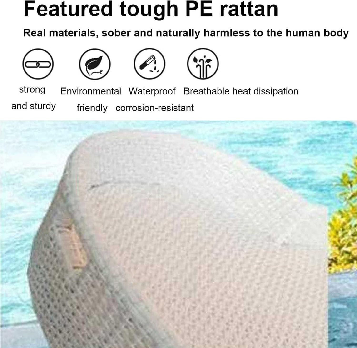 Vassoio da Portata Rotondo in Rattan Intrecciato - 60/80 Cm Vassoio Galleggiante per Piscina - Tavolo da Portata per Vassoio da Colazione 80cm