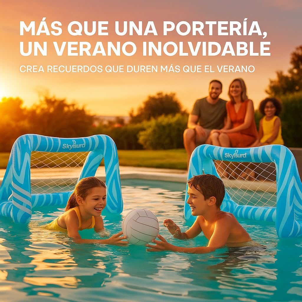 SkyBound - 2 porte gonfiabili per bambini, con pallone e borse pesanti, giocattolo sportivo acquatico per piscina, giardino, spiaggia o parco | calcio e giochi all'aperto