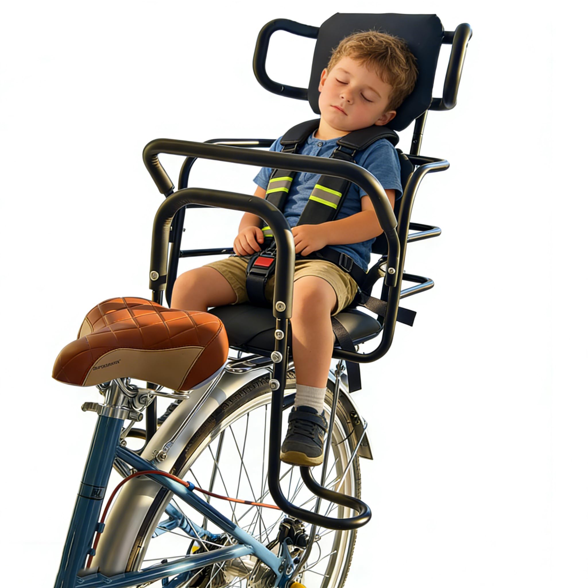 Bwcece child bike seat with headrest