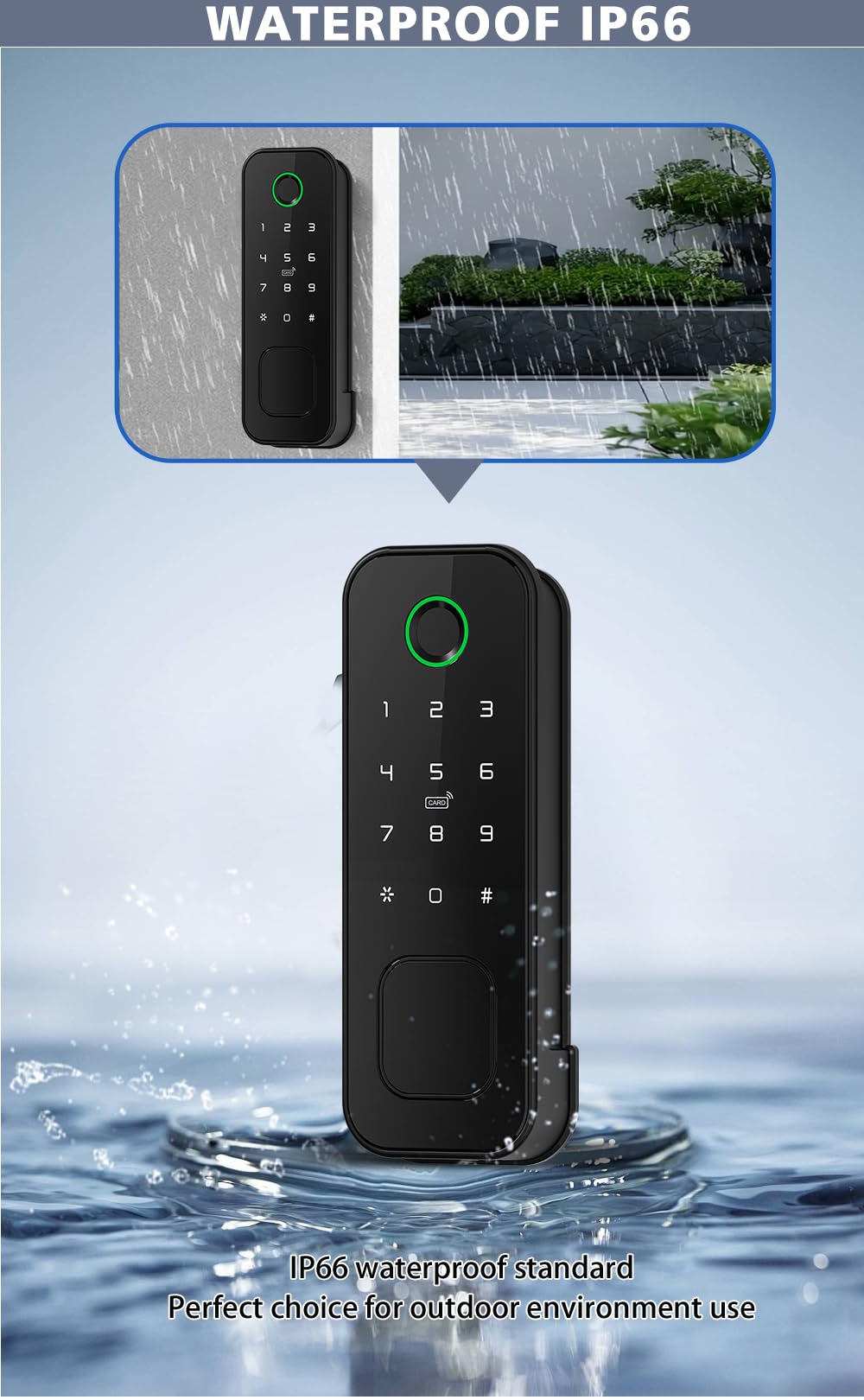 R2 Wi-Fi Tuya Smart Serratura – Entrambi i lati delle impronte digitali e della scheda IC, controllo APP, password/chiave/sblocco meccanico, per la sicurezza domestica, ufficio e hotel