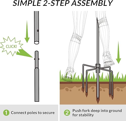 Miniatura 9 de Walensee Paquete de 4 postes de luz de cadena con gancho, poste de iluminación de metal para exteriores de 9.4 pies para colgar luces de cadena