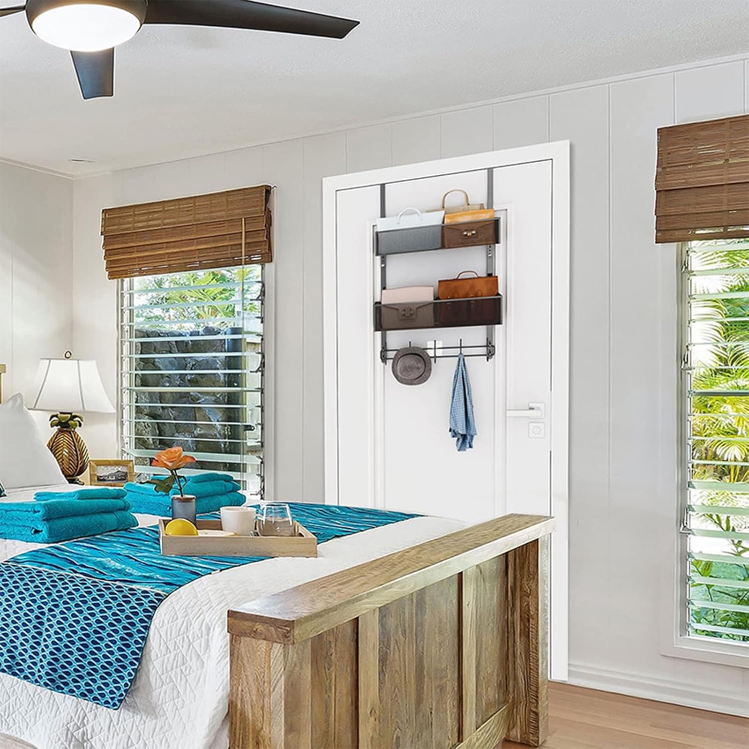 Space Saving Wall Hanging Basket Easy Installion Sturdy Metal Home Accessory For Kitchen Supplies And Bathromm Items