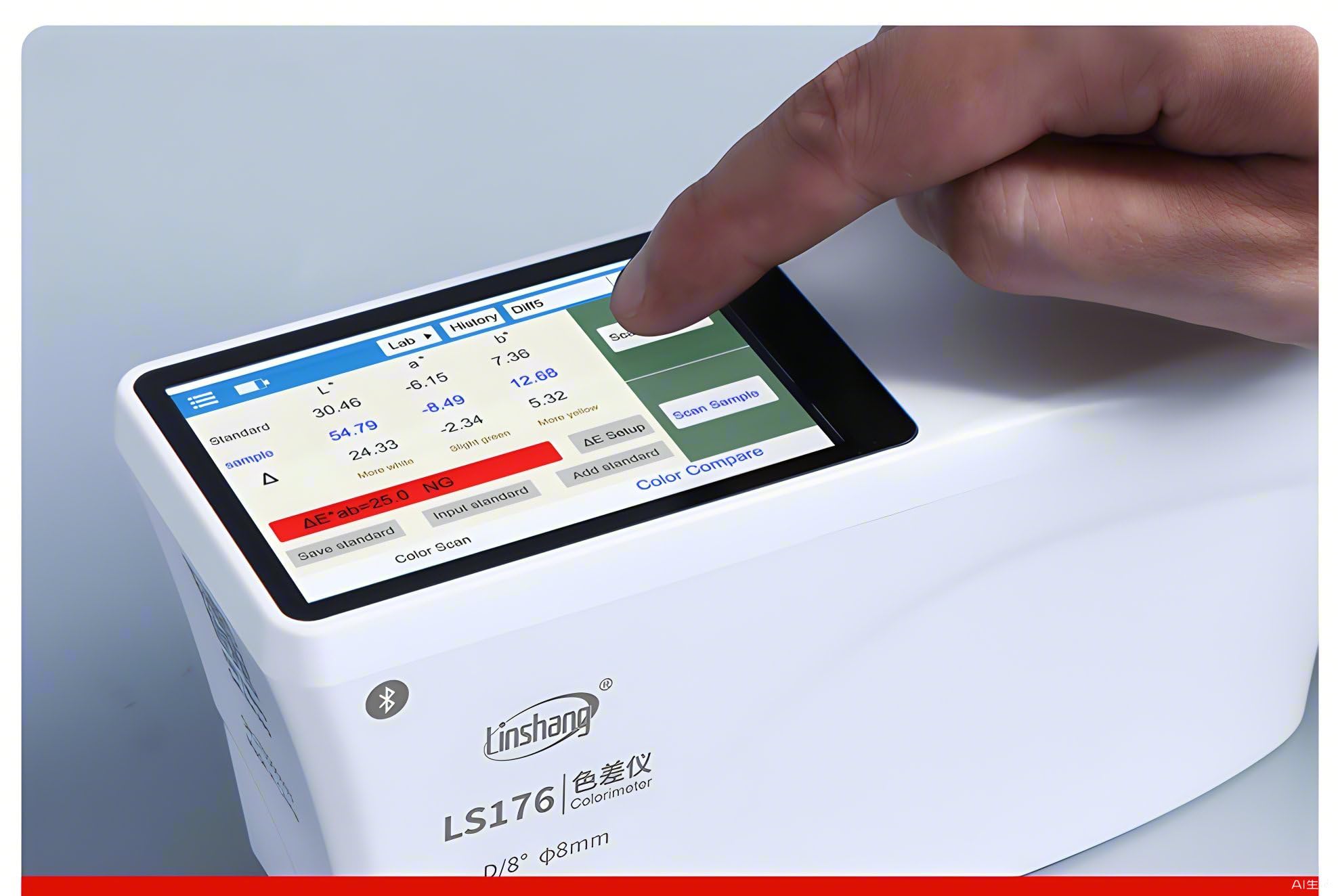LinshangLS176 Spectrophotometer LS176 Spectrophotometers LS176 D/8° High Accuracy Whiteness and Yellowness Spectral Reflectance Curves APP Software