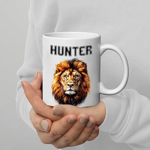 Miniatura 6 de Taza de café de león personalizada con nombre y texto, regalos para hombres, mujeres, amantes del león, taza de café personalizada con acento Leo de