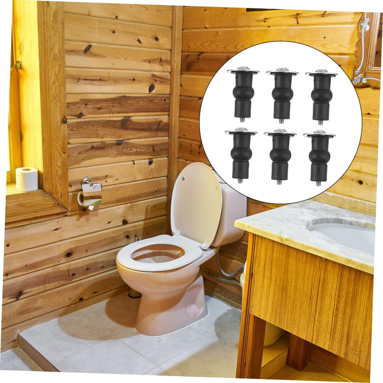 Bulloni for viti di ancoraggio in acciaio inossidabile Manicotto di espansione Vite for WC Sedili for WC Cerniere in acciaio inossidabile Bulloni in acciaio inossidabile 6 pezzi Viti di fissaggio for