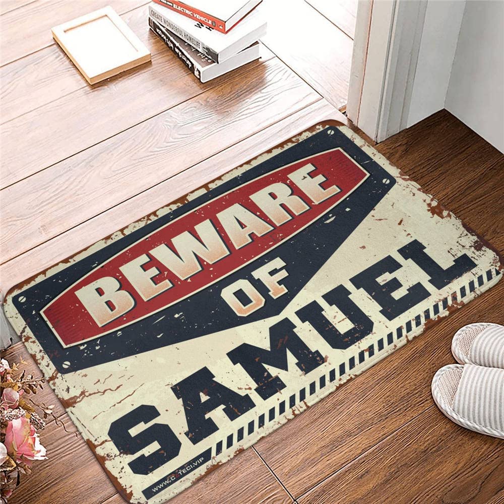 Tapis de bienvenue extérieur Beware Of Samuel humoristique COTECI