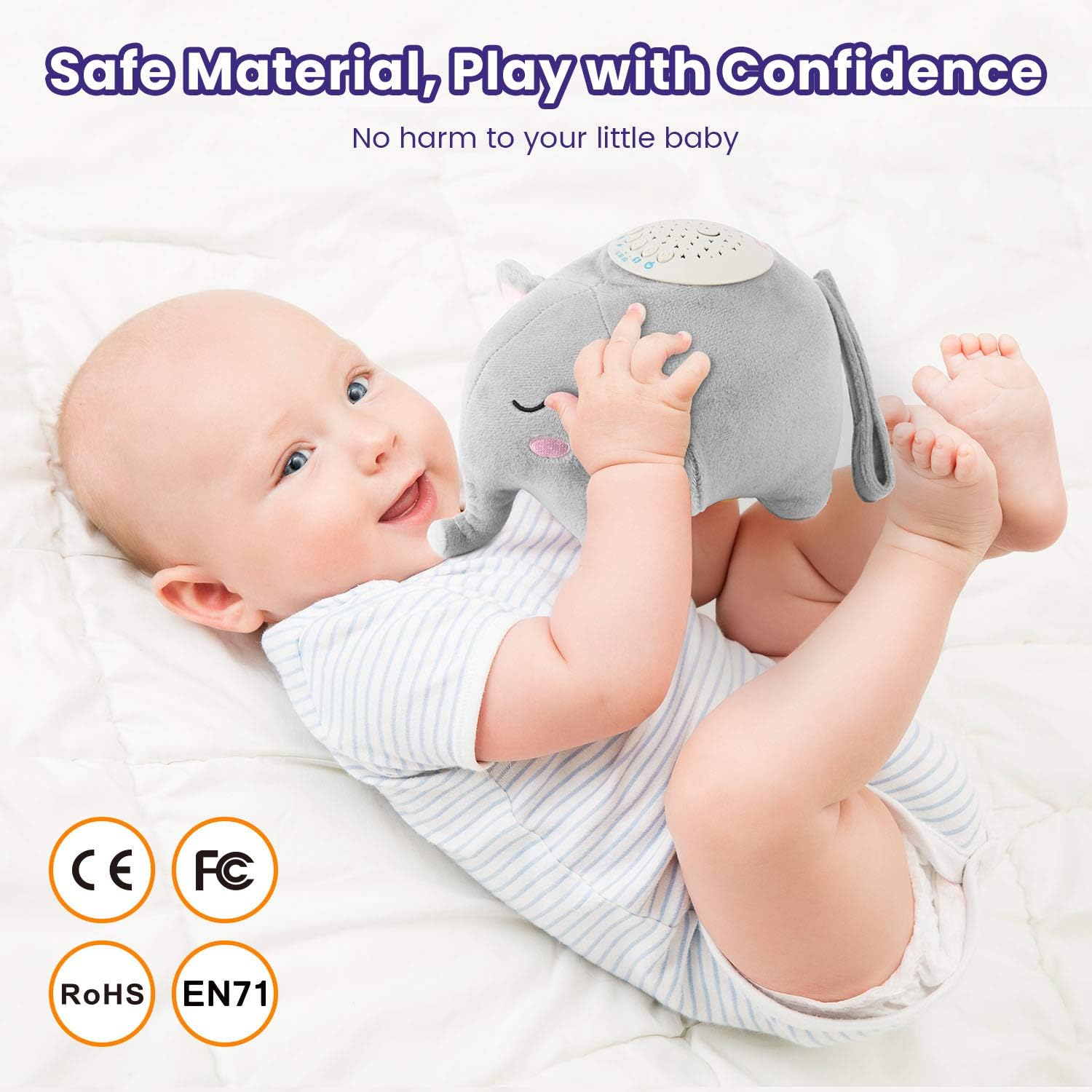 Baby Sleep Soothers, Momcozy Baby White Noise Machine, Auto-Off Timer and Volume Control Night Light Soother, 15 Lullabies Sound Machine for Newborns and Up, Elephant : Baby